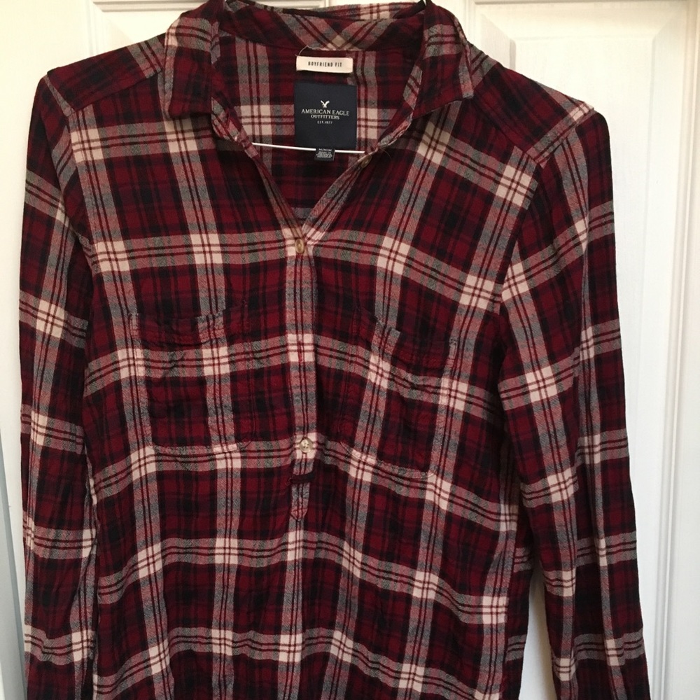 American Eagle Plaid Button Down - image 1